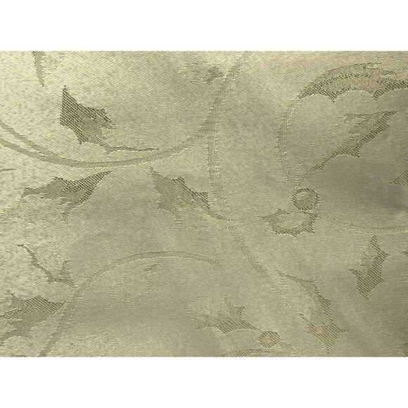 Tablecloth Holiday 70" Round Holly Tonal Leaf Design Wheat/Gold NEW - Picture 2 of 4